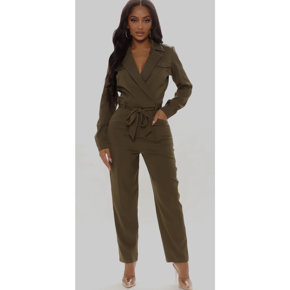 NWT Fashion Nova Follow My Lead Jumpsuit‎ Green Plus Size 2X